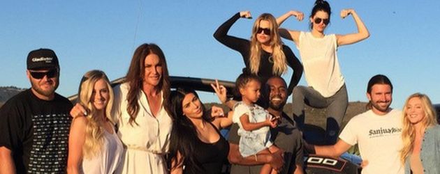 Kim Kardashian, Kanye West, North West und Caitlyn Jenner Kim Kardashian, Kanye West, North West und Caitlyn Jenner