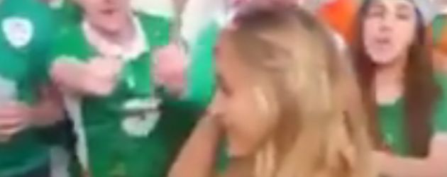Carla Roméra inmitten von irischen Fans Carla Roméra inmitten von irischen Fans