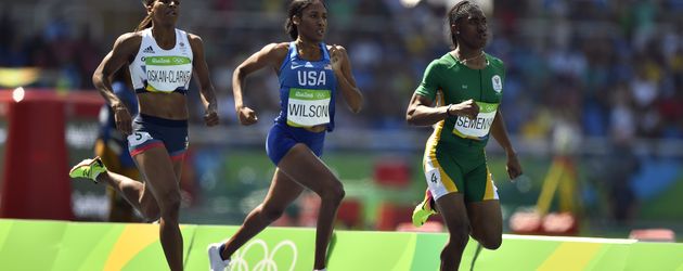 Shelayna Oskan-Clarke, Ajee Wilson und Caster Semenya (v.l.n.r.) Shelayna Oskan-Clarke, Ajee Wilson und Caster Semenya (v.l.n.r.)