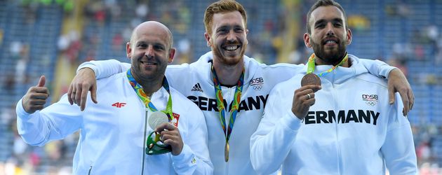 Piotr Malachowski, Christoph Harting und Daniel Jasinski Piotr Malachowski, Christoph Harting und Daniel Jasinski