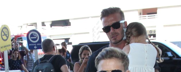 David Beckham, Brooklyn Beckham, Harper Seven Beckham und Cruz Beckham David Beckham, Brooklyn Beckham, Harper Seven Beckham und Cruz Beckham