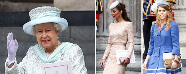 Herzogin Kate, Queen Elizabeth II., Camilla Parker Bowles, Prinzessin Eugenie und Prinzessin Beatric Herzogin Kate, Queen Elizabeth II., Camilla Parker Bowles, Prinzessin Eugenie und Prinzessin Beatric