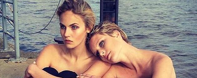 Elena C. und Kim, GNTM-Teilnehmerinnen 2016, bei einem Oben-Ohne-Shooting Elena C. und Kim, GNTM-Teilnehmerinnen 2016, bei einem Oben-Ohne-Shooting