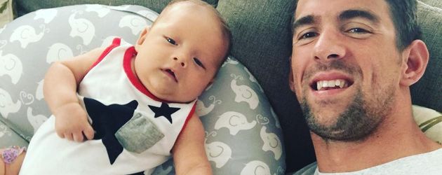 Ex-Profisportler Michael Phelps und sein Sohn Boomer Ex-Profisportler Michael Phelps und sein Sohn Boomer