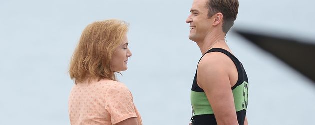 Kate Winslet und Justin Timberlake am Filmset Kate Winslet und Justin Timberlake am Filmset
