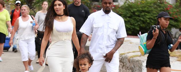 Kim Kardashian, Kanye West und North West Kim Kardashian, Kanye West und North West