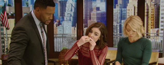 Lucy Hale, Michael Strahan und Kelly Ripa Lucy Hale, Michael Strahan und Kelly Ripa