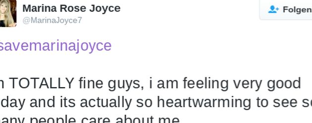Marina Joyces Twitter-Statement Marina Joyces Twitter-Statement