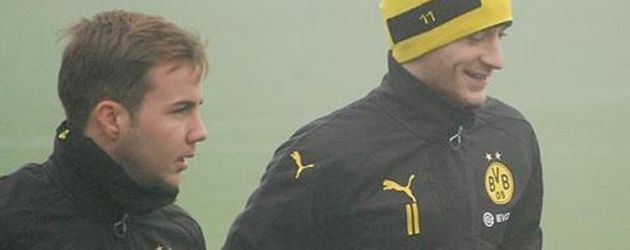 Mario Götze und Marco Reus beim BVB-Training Mario Götze und Marco Reus beim BVB-Training
