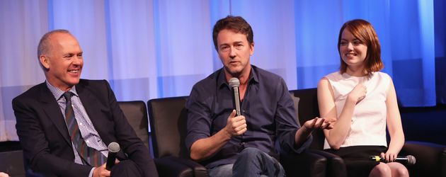 Emma Stone, Michael Keaton und Edward Norton Emma Stone, Michael Keaton und Edward Norton