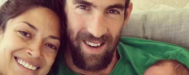 Michael Phelps mit Freundin Nicole und Söhnchen Boomer Michael Phelps mit Freundin Nicole und Söhnchen Boomer