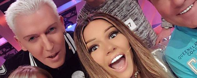 Michelle, H.P. Baxxter, Jannik Rubeck, Shirin David und Dieter Bohlen (v. l. n. r.) im DSDS-Studio Michelle, H.P. Baxxter, Jannik Rubeck, Shirin David und Dieter Bohlen (v. l. n. r.) im DSDS-Studio