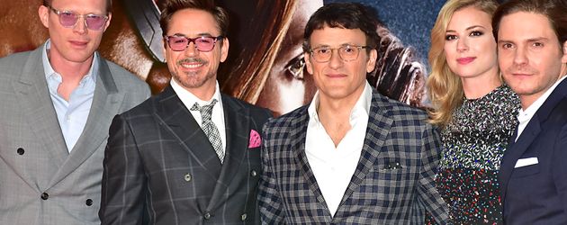 Daniel Brühl, Robert Downey Junior, Emily VanCamp, Anthony Russo und Paul Bettany Daniel Brühl, Robert Downey Junior, Emily VanCamp, Anthony Russo und Paul Bettany
