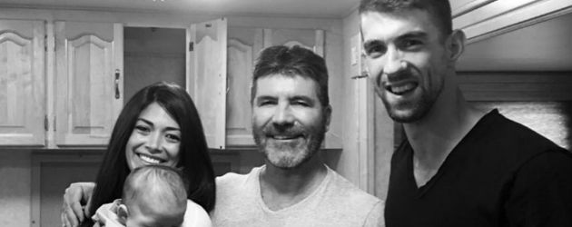 Nicole Johnson mit Boomer, Simon Cowell und Michael Phelps Nicole Johnson mit Boomer, Simon Cowell und Michael Phelps