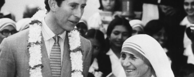 Prince Charles und Mutter Teresa im Jahr 1980 in Kalkutta, Indien Prince Charles und Mutter Teresa im Jahr 1980 in Kalkutta, Indien