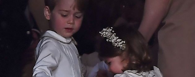 Prinz George und Prinzessin Charlotte bei Pippas Hochzeit Prinz George und Prinzessin Charlotte bei Pippas Hochzeit