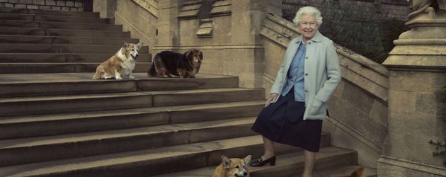Queen Elizabeth II. mit ihren Hunden Queen Elizabeth II. mit ihren Hunden
