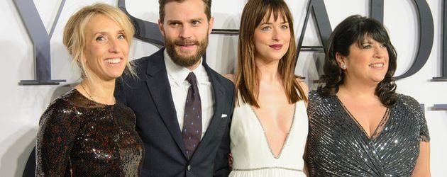 Dakota Johnson, Jamie Dornan, E. L. James und Sam Taylor-Wood Dakota Johnson, Jamie Dornan, E. L. James und Sam Taylor-Wood
