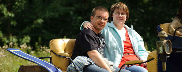 "Schwer verliebt": Sarah und Kandidat Dirk während der Sendung "Schwer verliebt": Sarah und Kandidat Dirk während der Sendung
